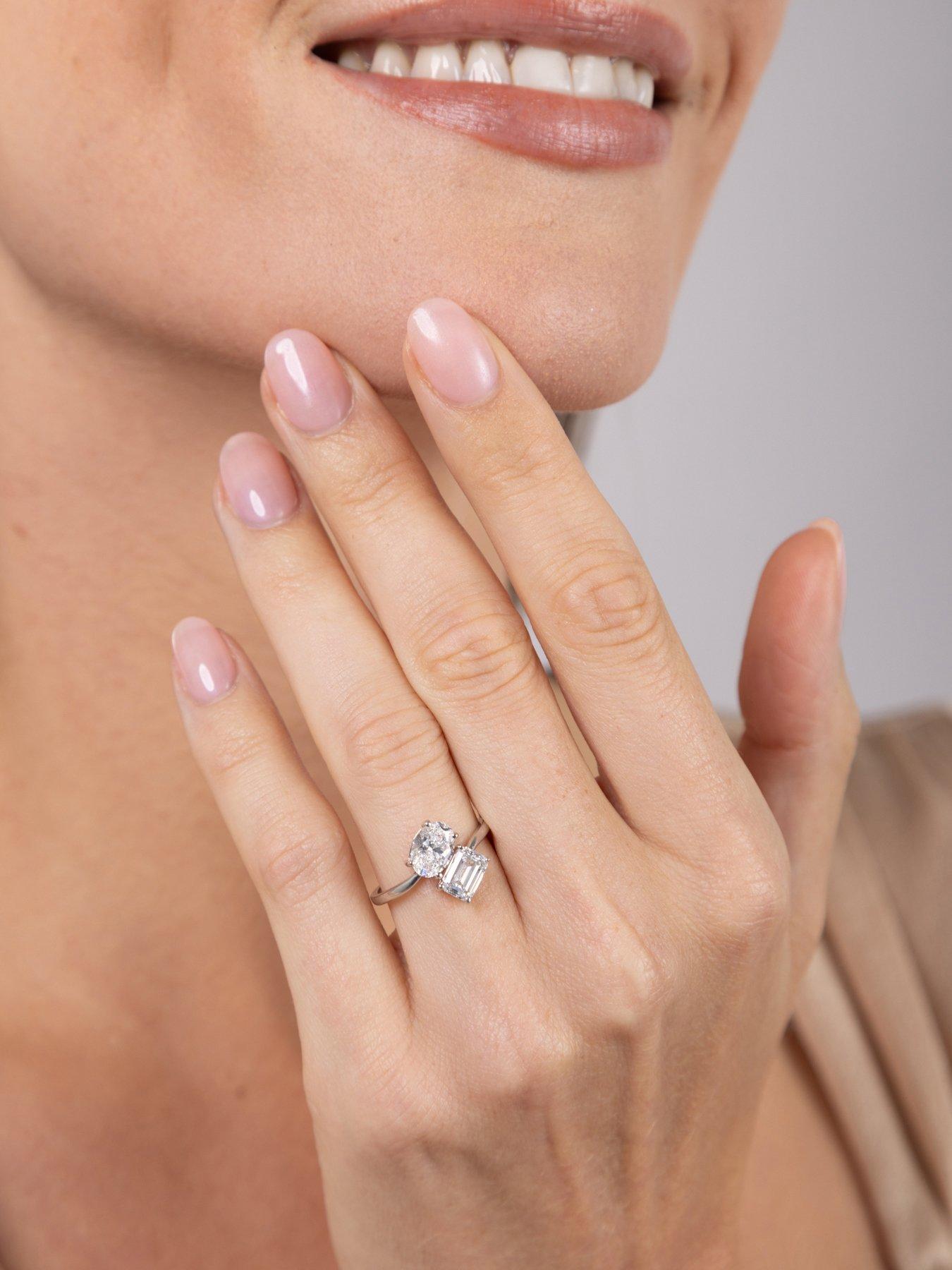 Image 5 of 5 of Love DIAMOND Me And You' Mixed Shaped Ring - One Colour