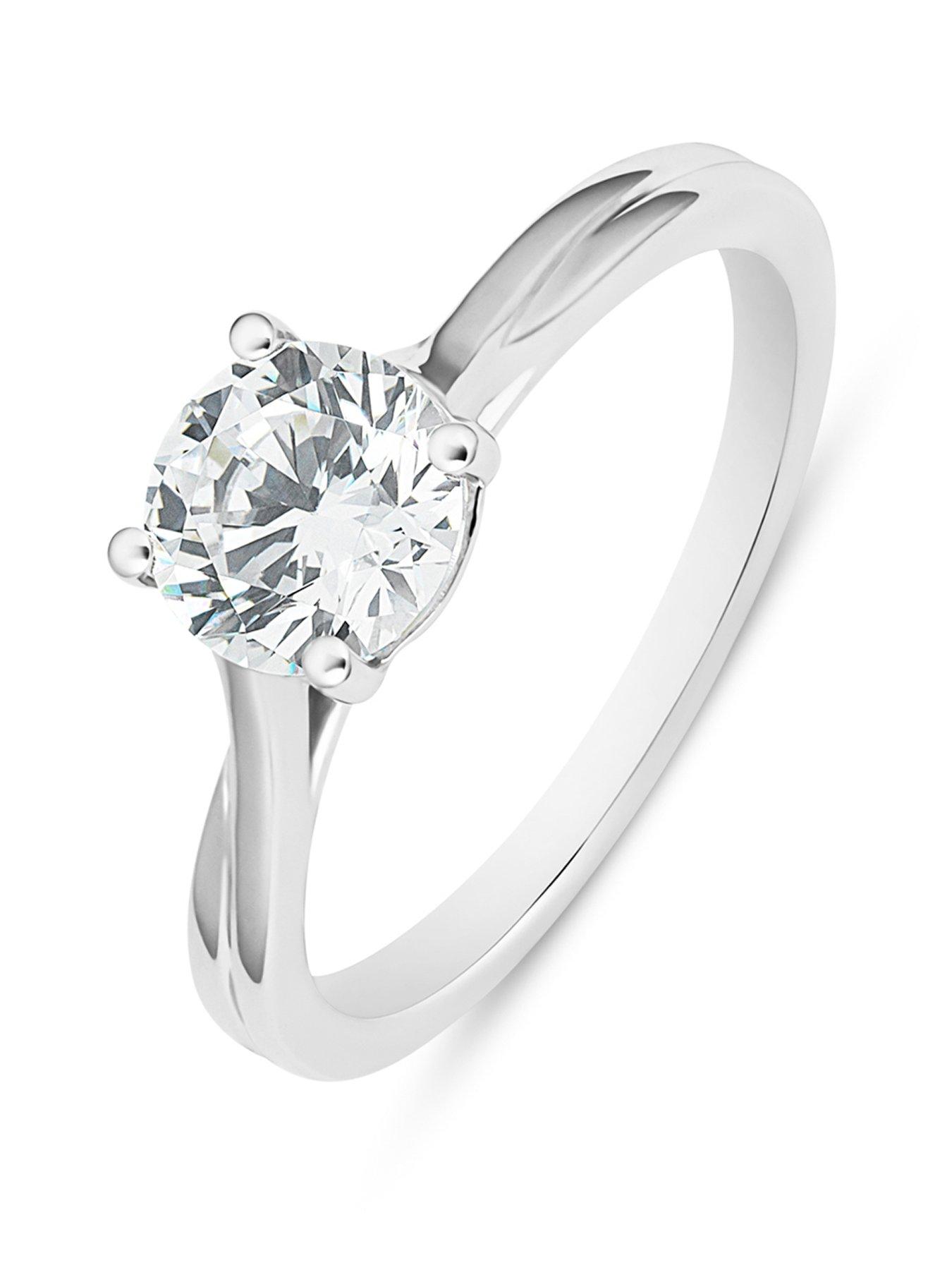 Love DIAMOND 1.00ct Diamond Solitaire Twist Ring Lab Grown