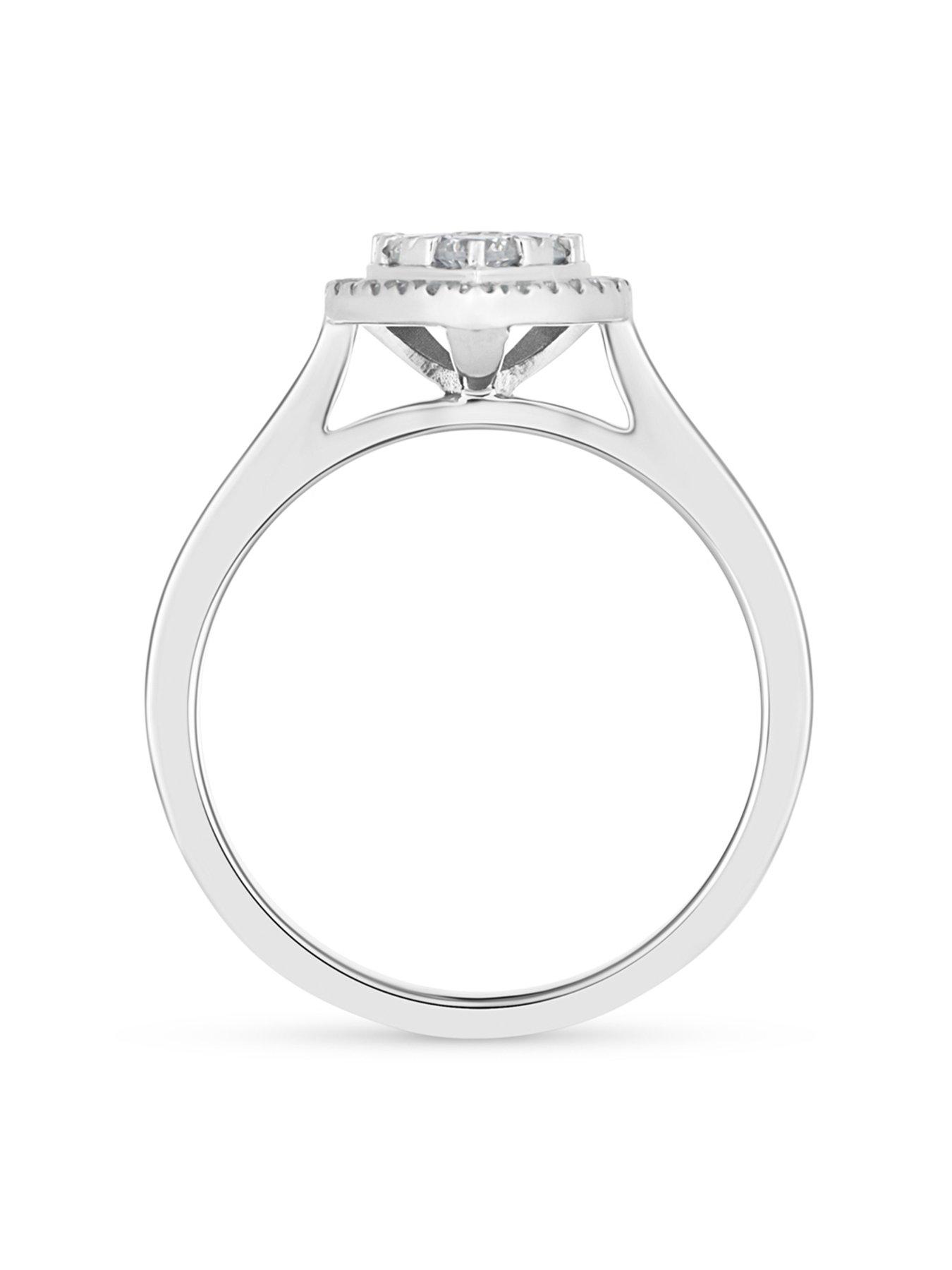 Image 2 of 5 of Love DIAMOND 0.50ct Pear Shape Cluster Diamond Halo Ring Lab Grown