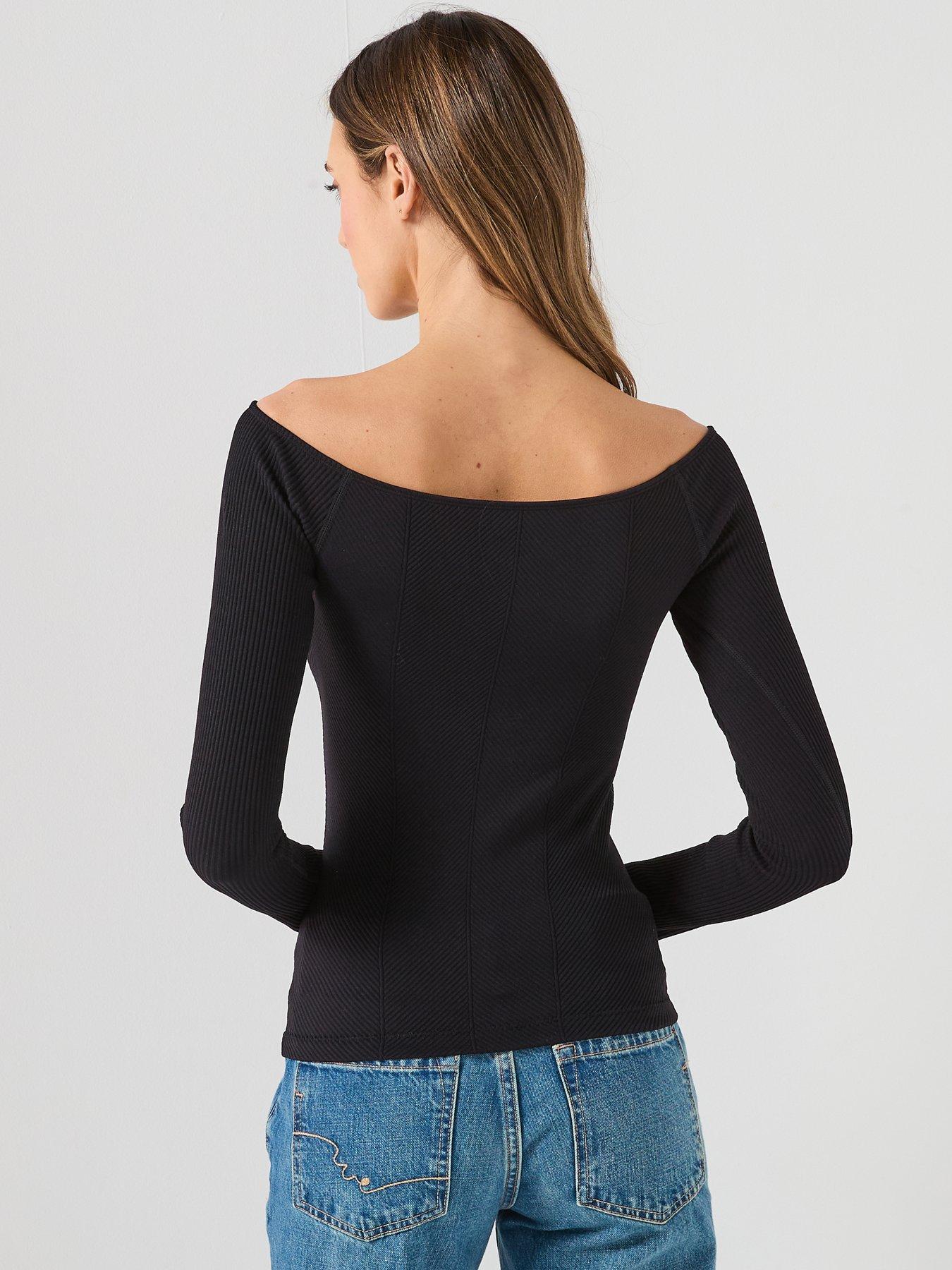Image 2 of 6 of FREE PEOPLE Sleek Rib Layering Top - Black