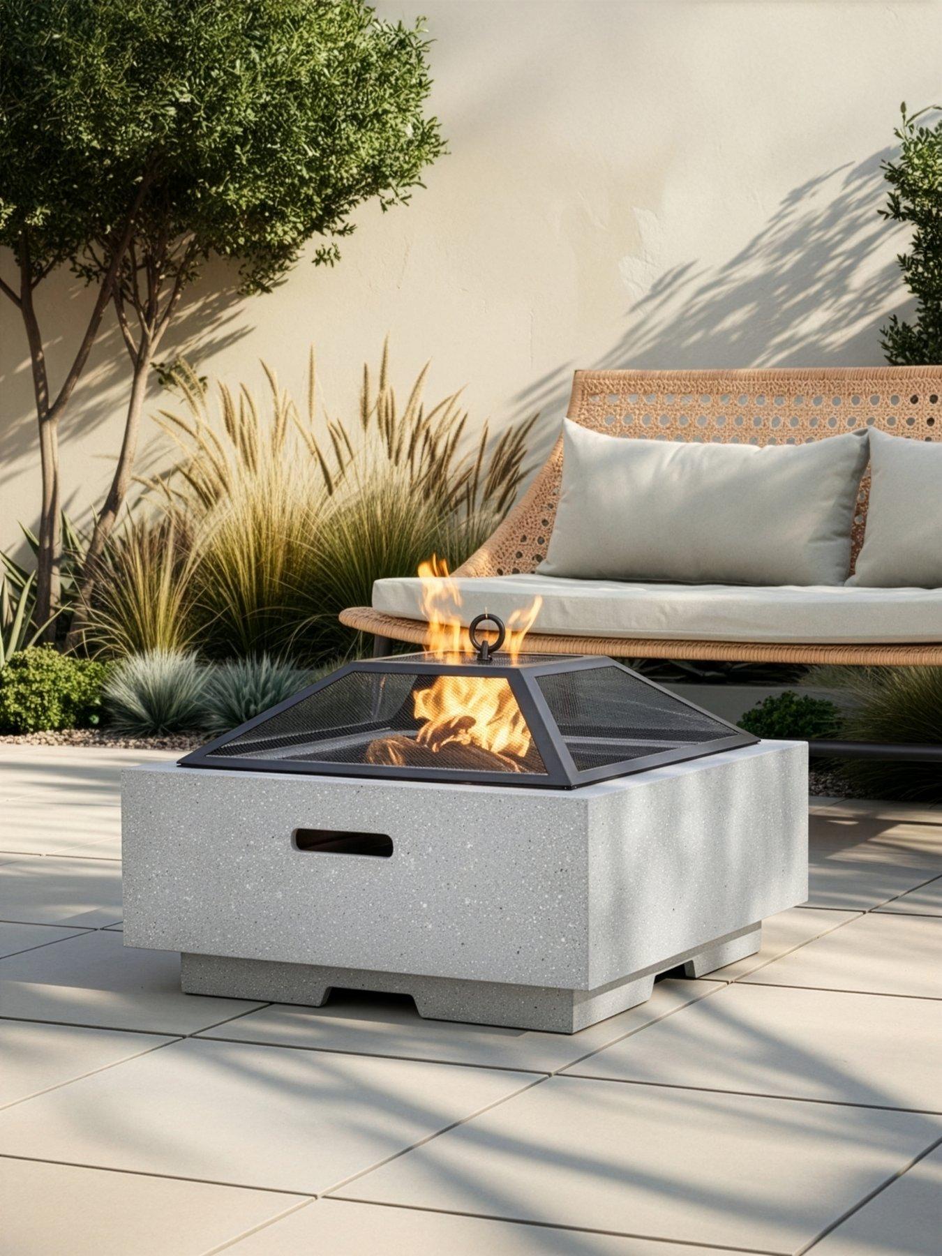 Image 1 of 6 of The Very Collection Clay Effect MgO Fire Pit -&nbsp;58Cm Square