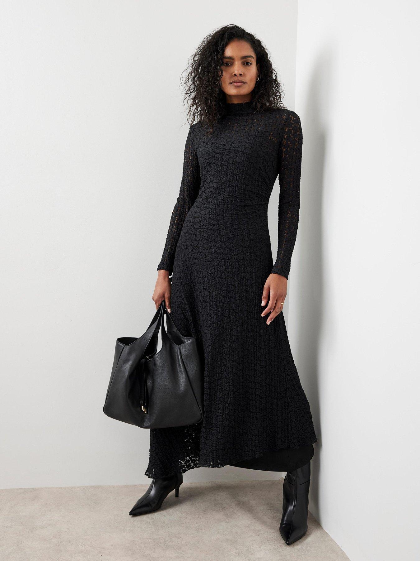 Mint Velvet Lace Asymmetric Dress - Black | Very