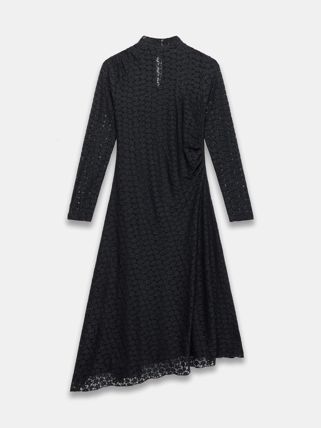 chinese dress ladies Velvet Lace Midi Dress  bebe