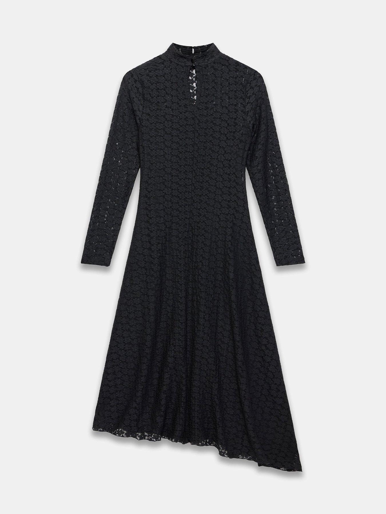 Mint Velvet Lace Asymmetric Dress - Black | Very