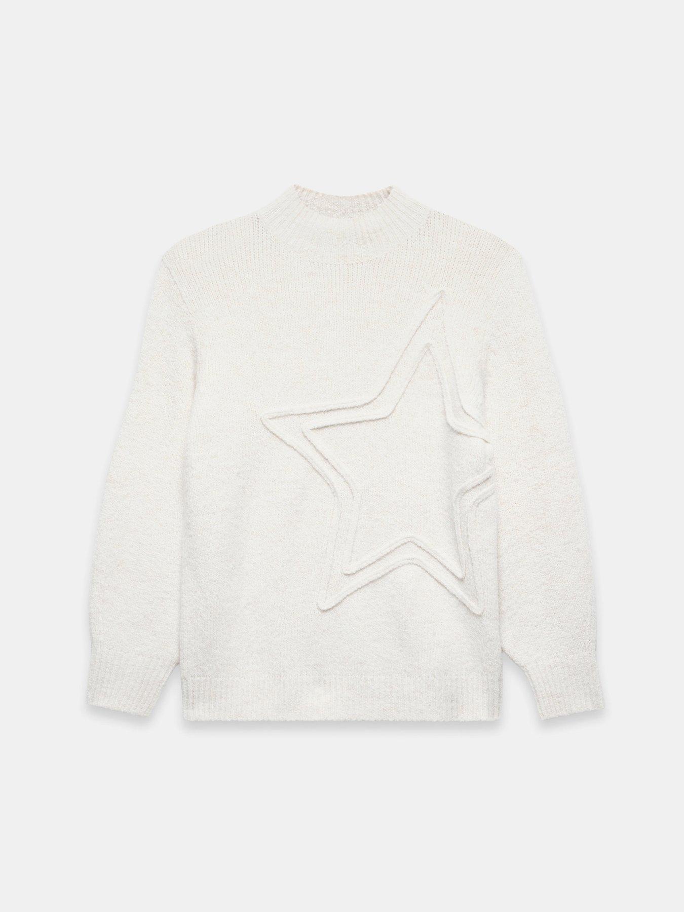 Image 5 of 6 of Mint Velvet Tonal Star Jumper - Cream