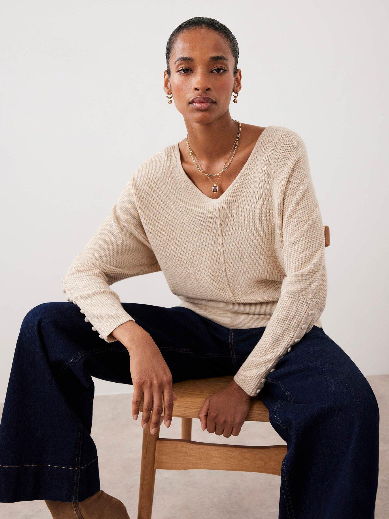 Mint Velvet Batwing Jumper - Neutral