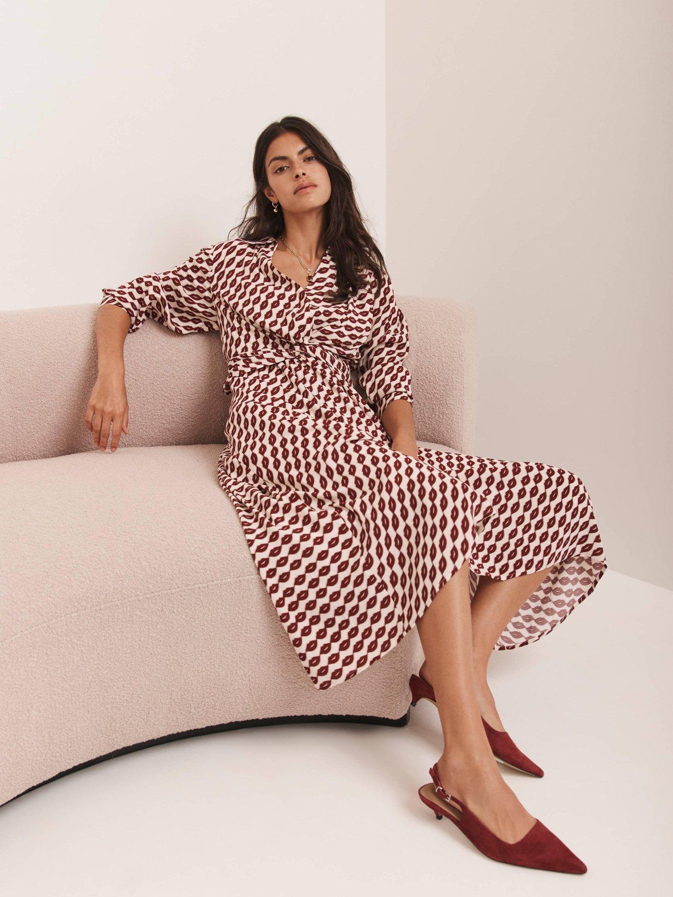 Mint Velvet Shirt Dress - Lips Print Red
