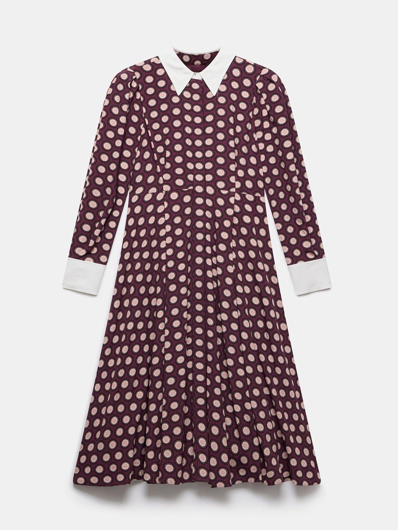 Mint Velvet Burgundy Star Print Midi Dress Red Very