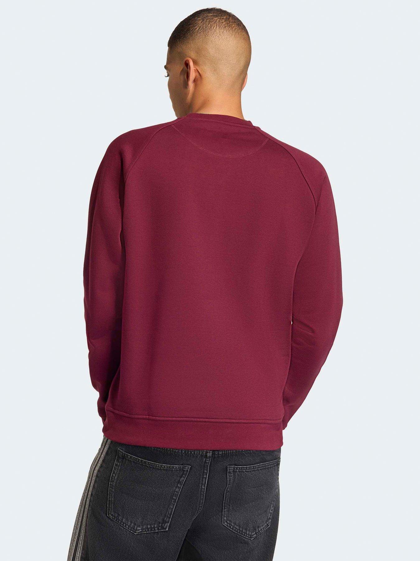 Image 2 of 7 of adidas Originals Men's Trefoil Essentials Crew Sweat - Red - Dark Red