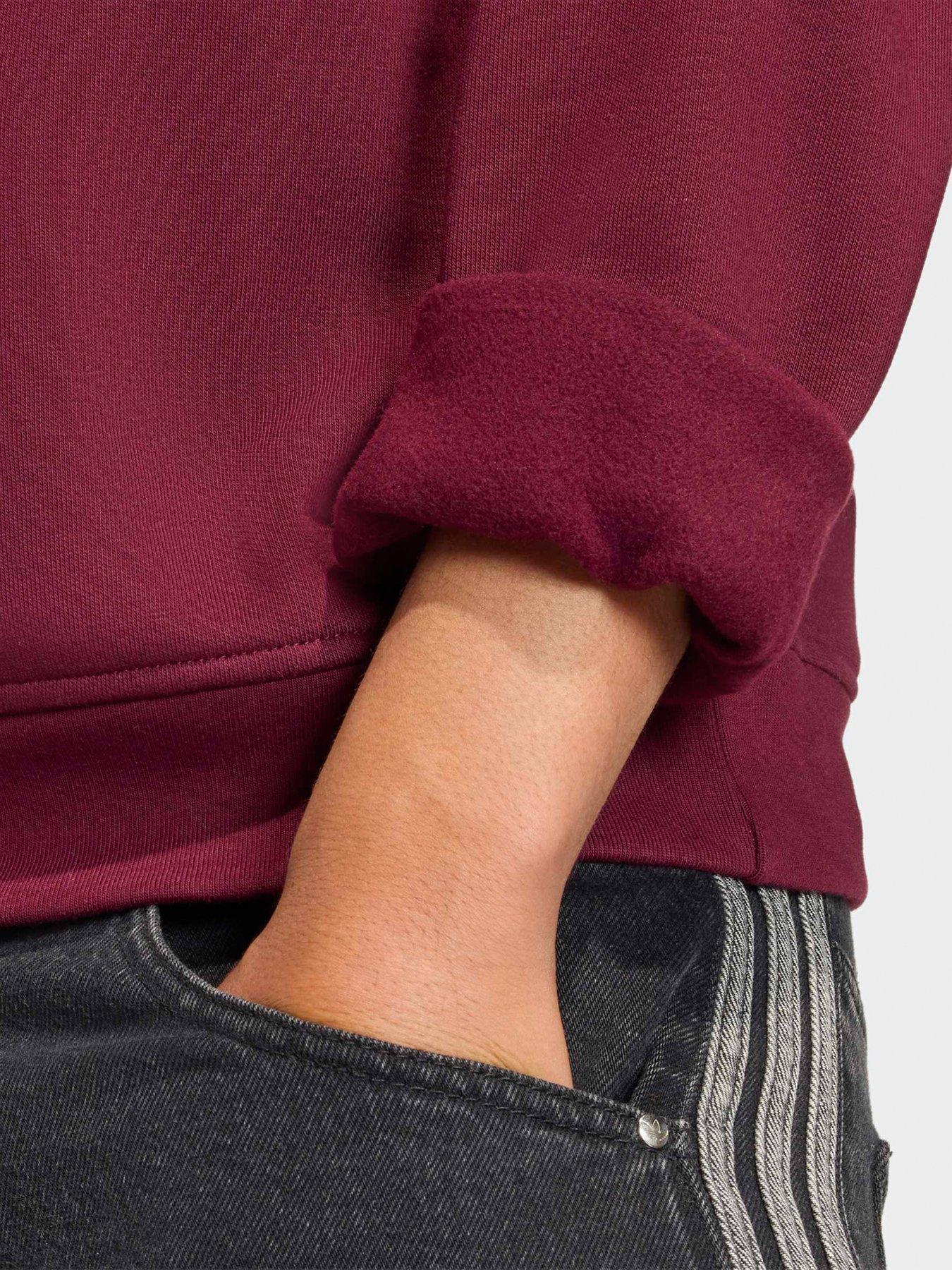 adidas Originals Men's Trefoil Essentials Crew Sweat Red Dark