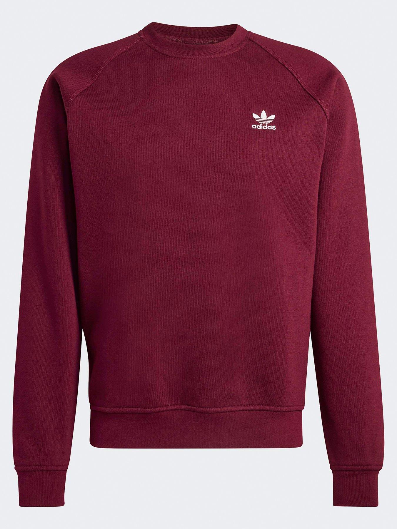 Image 6 of 7 of adidas Originals Men's Trefoil Essentials Crew Sweat - Red - Dark Red