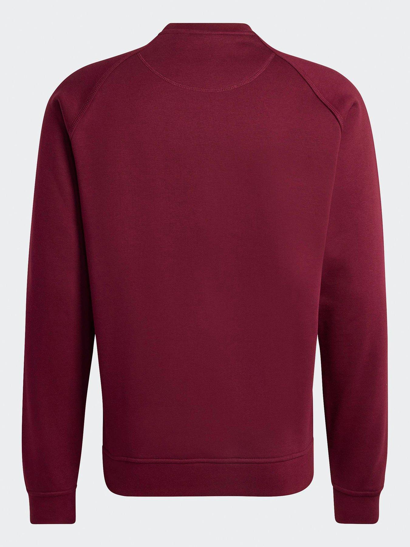 Image 7 of 7 of adidas Originals Men's Trefoil Essentials Crew Sweat - Red - Dark Red