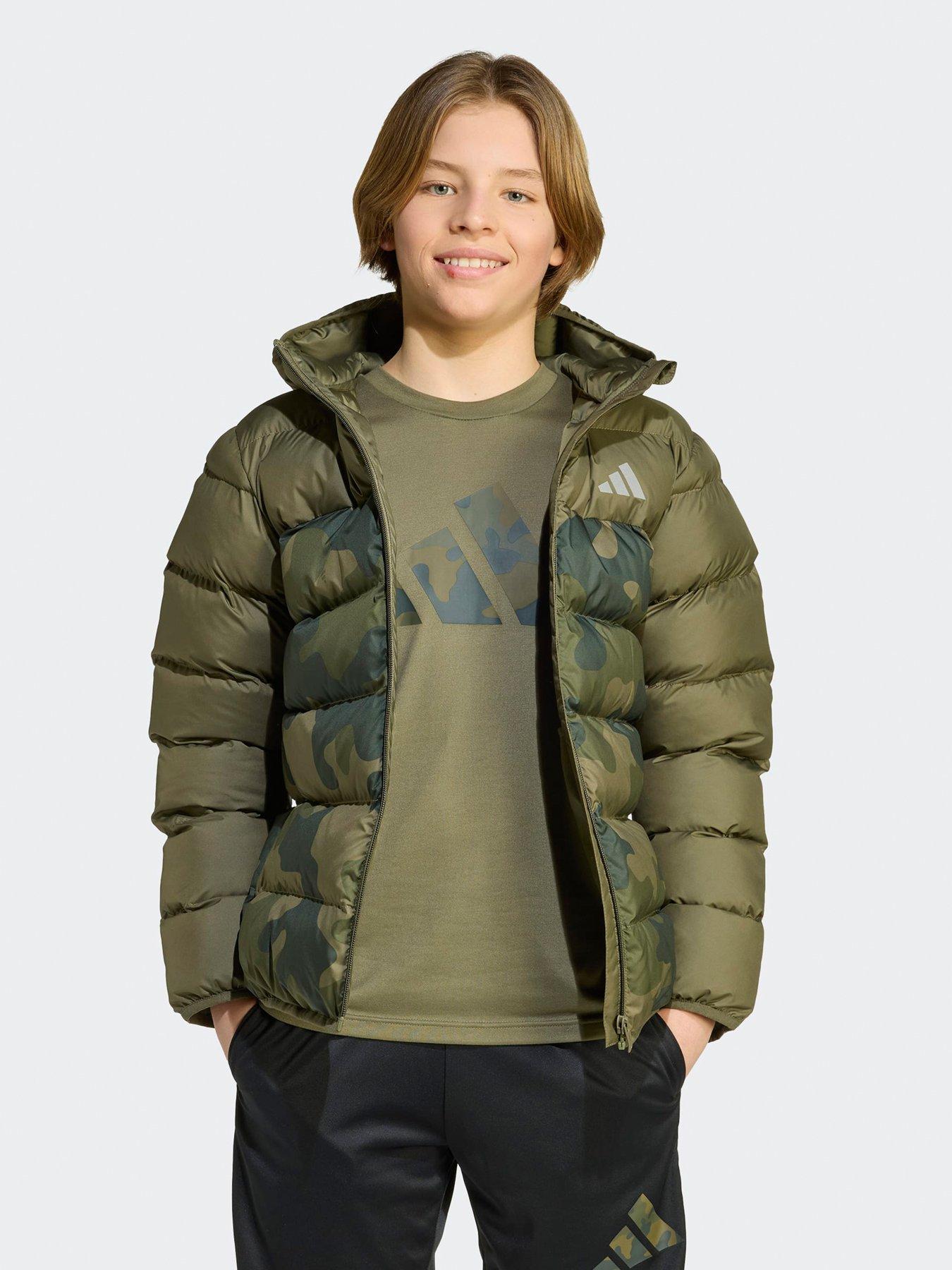 Adidas Sportswear Junior Boys All Over Print Jacket - Green