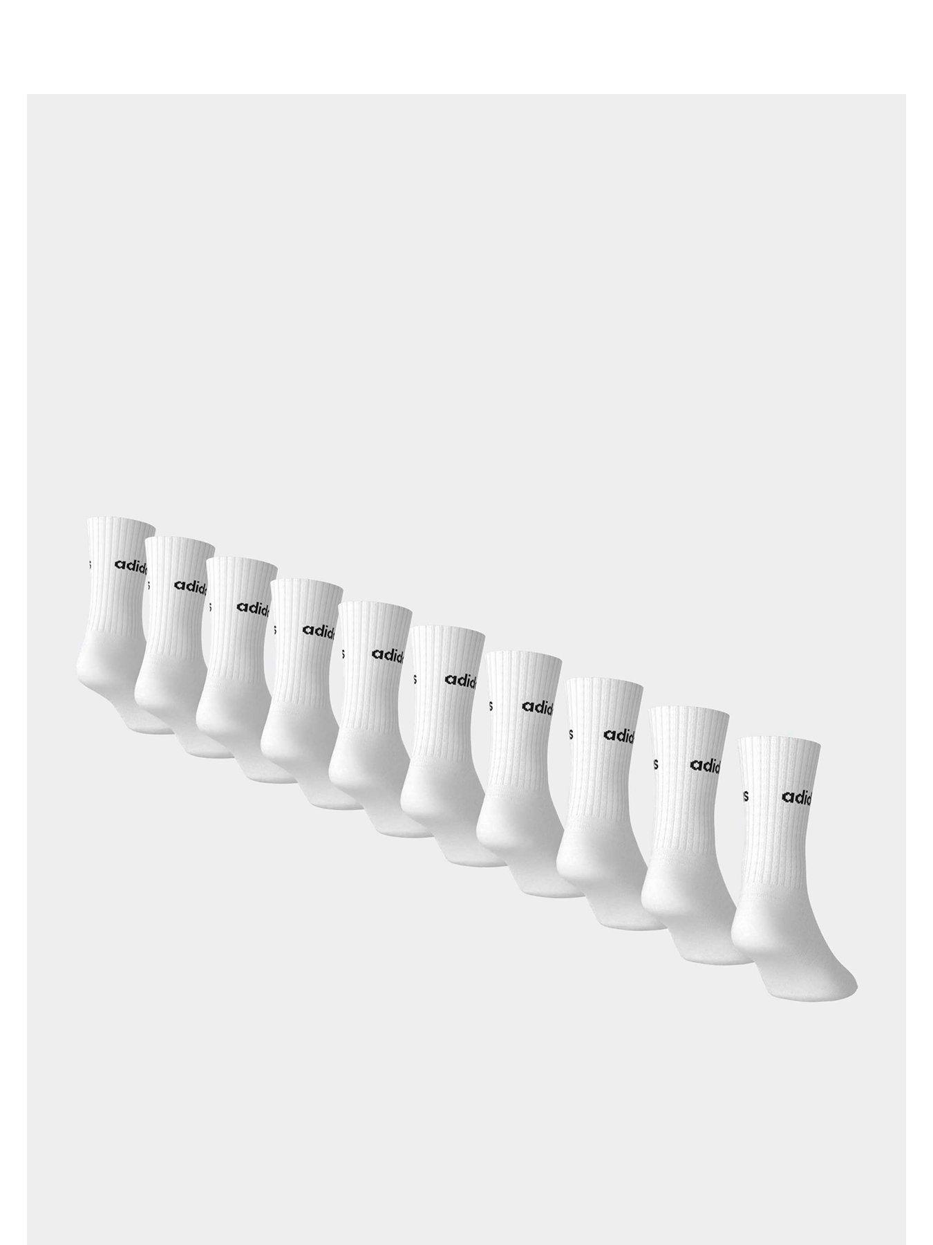 Adidas Sportswear Linear Crew Sock 10 Pair Pack - White