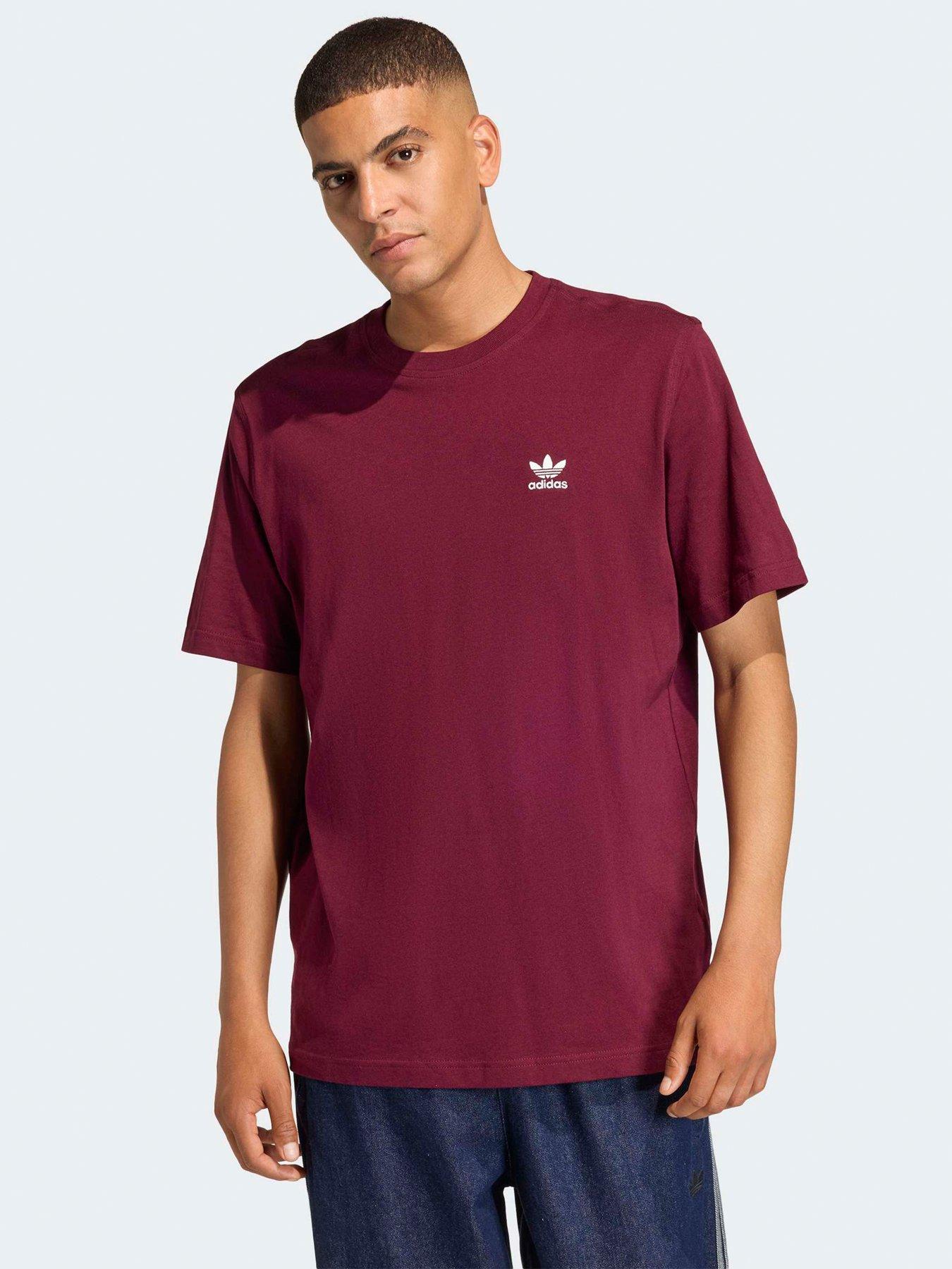 adidas Originals Men's Trefoil Essentials Loose T-Shirt - Red - Dark ...