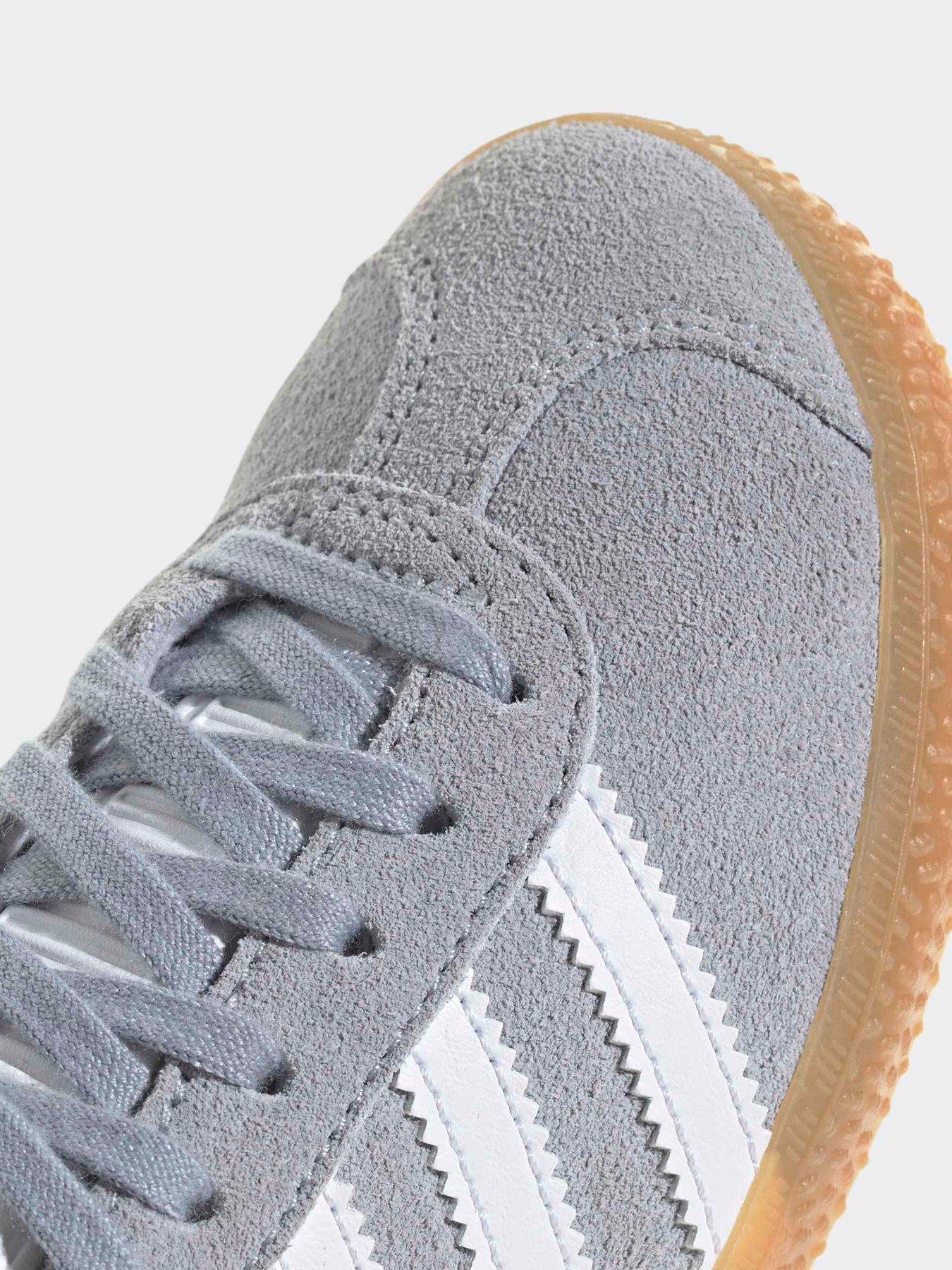 adidas gazelle silver green womens adidas Gazelle Shoes - Kids - Grey Three / Cloud White / Gold main image 0