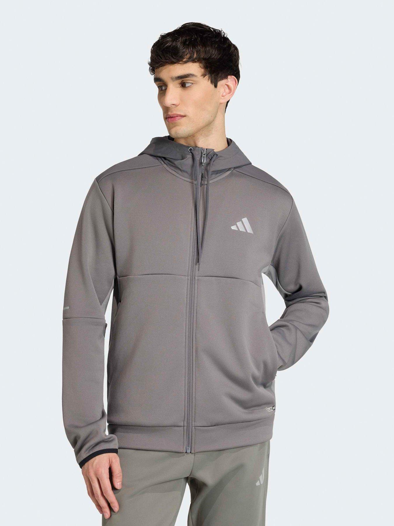 adidas Sportswear Mens Clima Fleece Full Zip - Grey