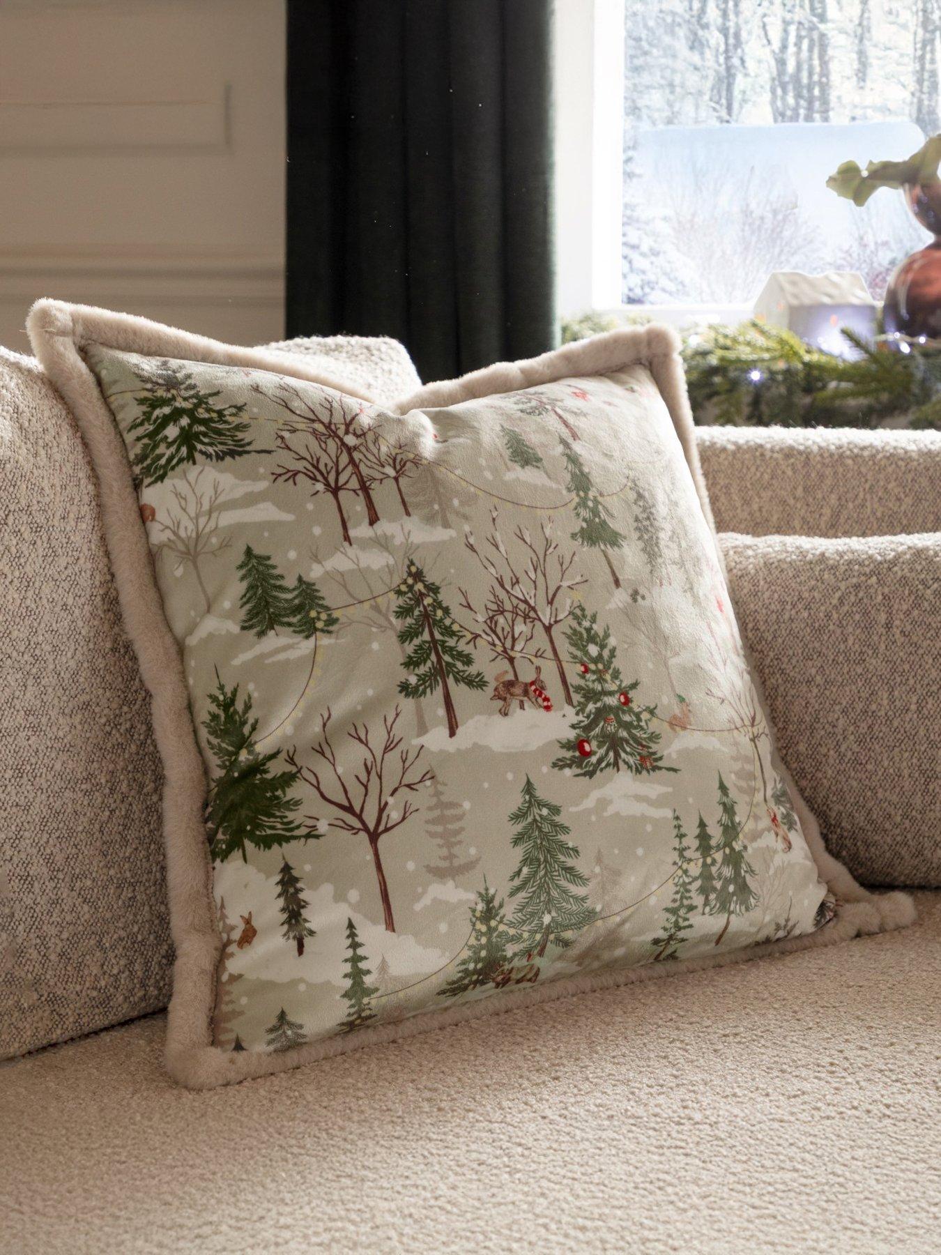 Furn Forest Festivities 50x50 Polyester Cushion Natural