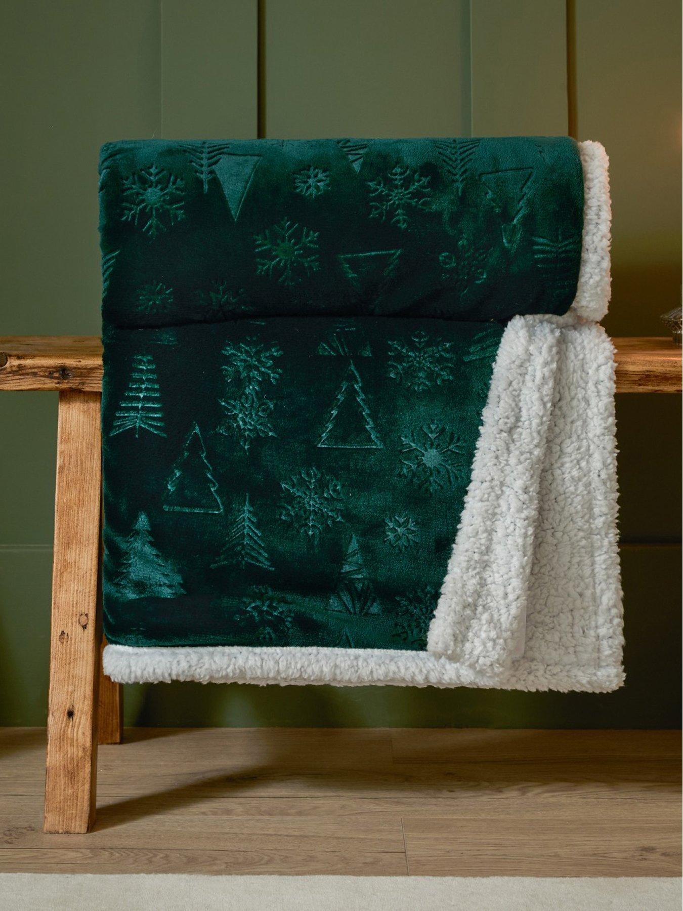 Furn Festive Time Sherpa 140x180 Throw Emerald