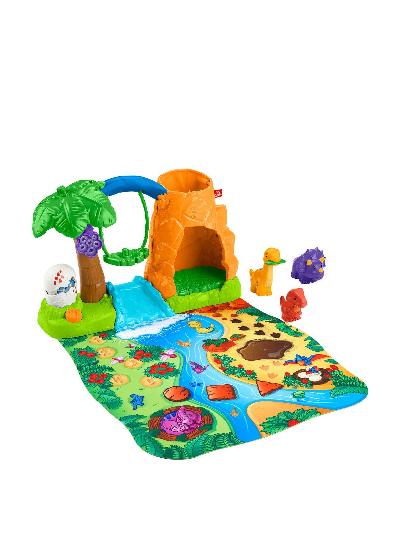 Fisher-Price Little People Fisher-Price Little People Dinosaur Village  &  Play Mat Toddler Playset, 3 Toy Figures