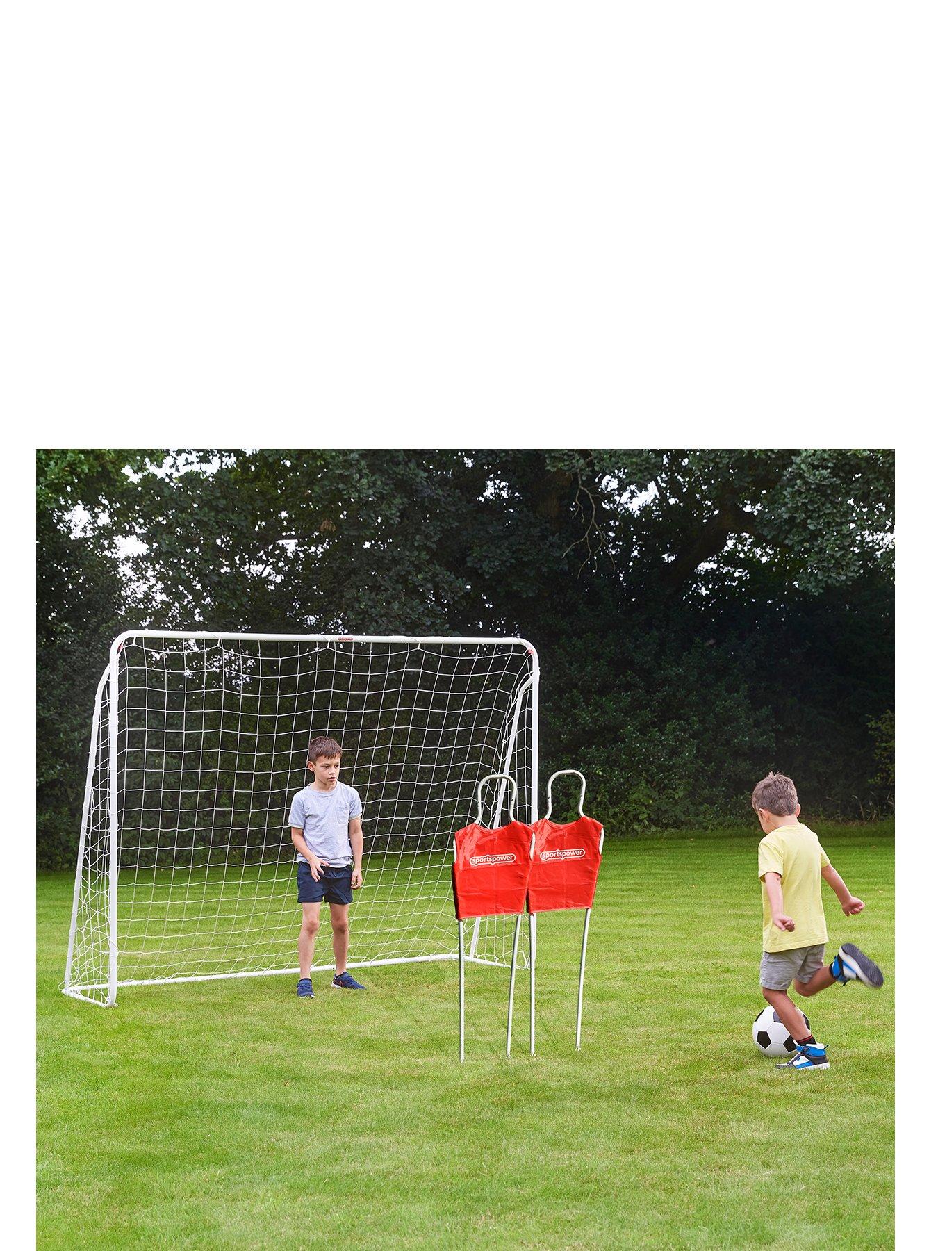 Sportspower 8ft x 6ft Steel Soccer Goal  &  2 defenders