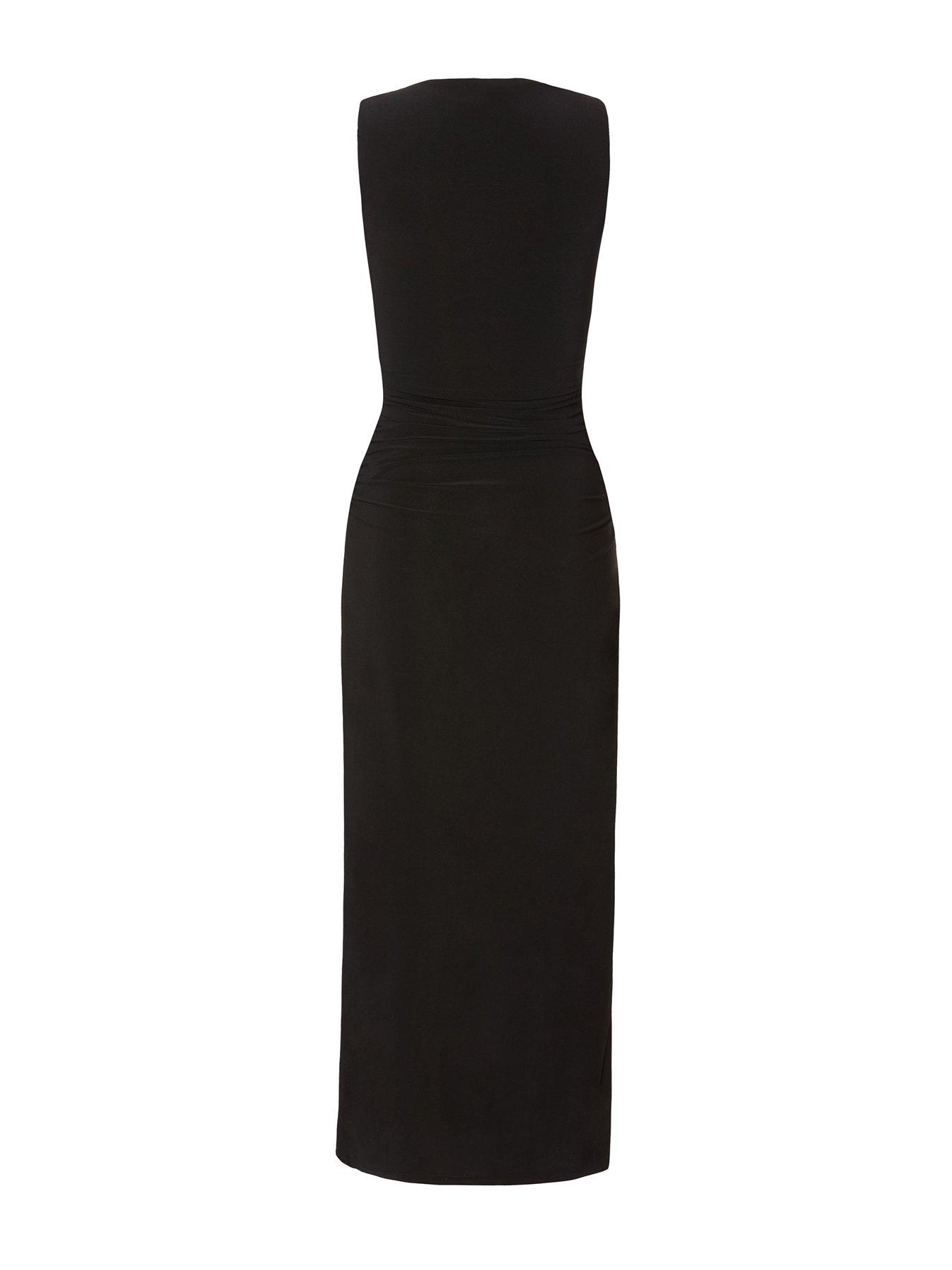 quiz dresses black and gold Jovani Black Gold Plunging Neck Fitted Embellished Prom Dress