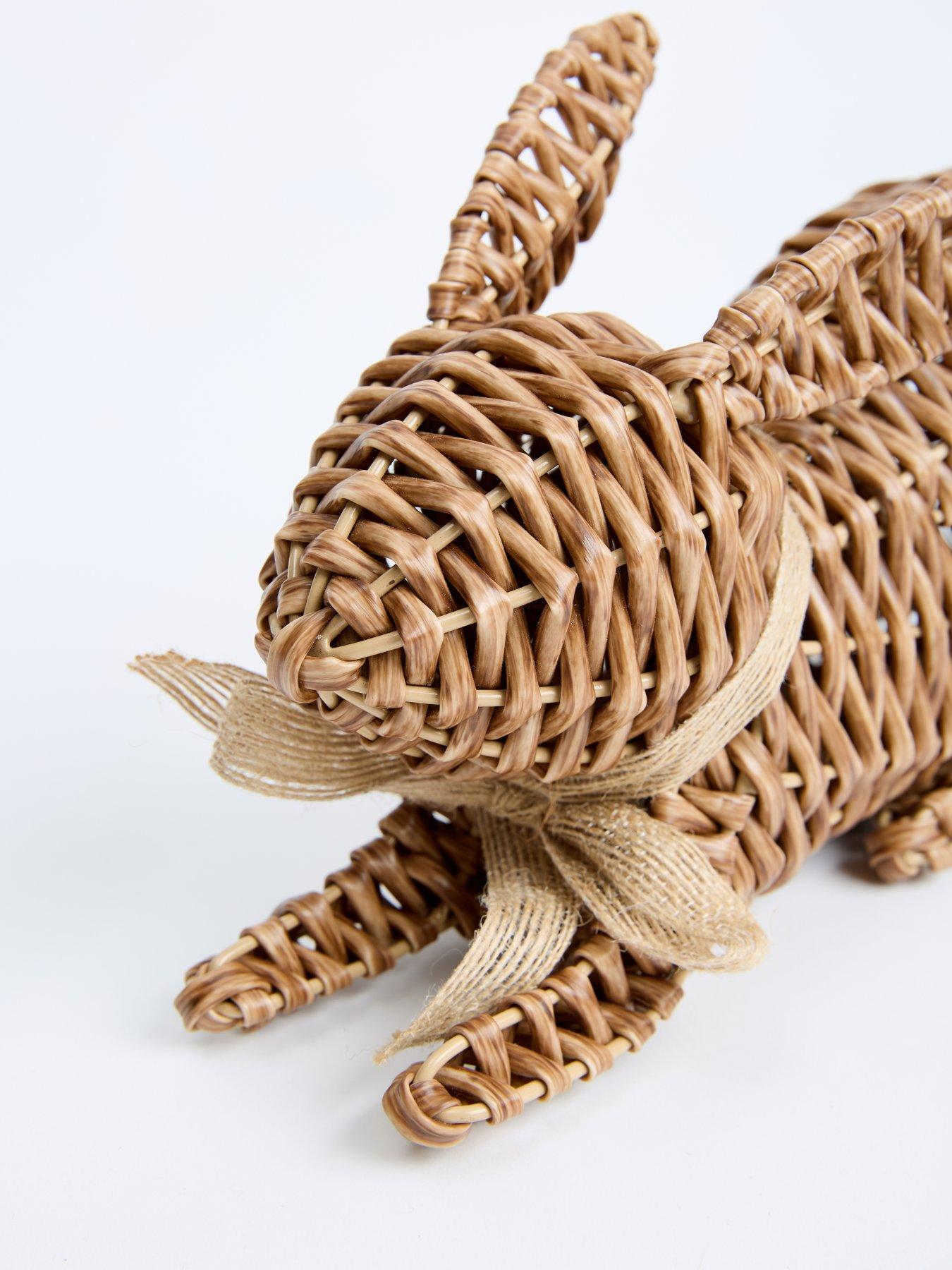 Image 4 of 4 of The Very Collection Lying down faux rattan rabbit
