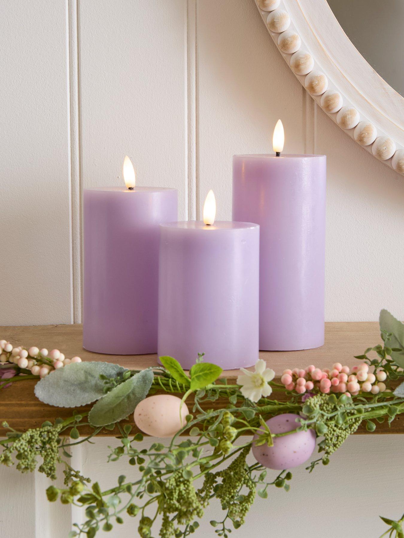 Image 1 of 4 of The Very Collection Set of&nbsp;3 LED&nbsp;Candles&nbsp;- Lilac