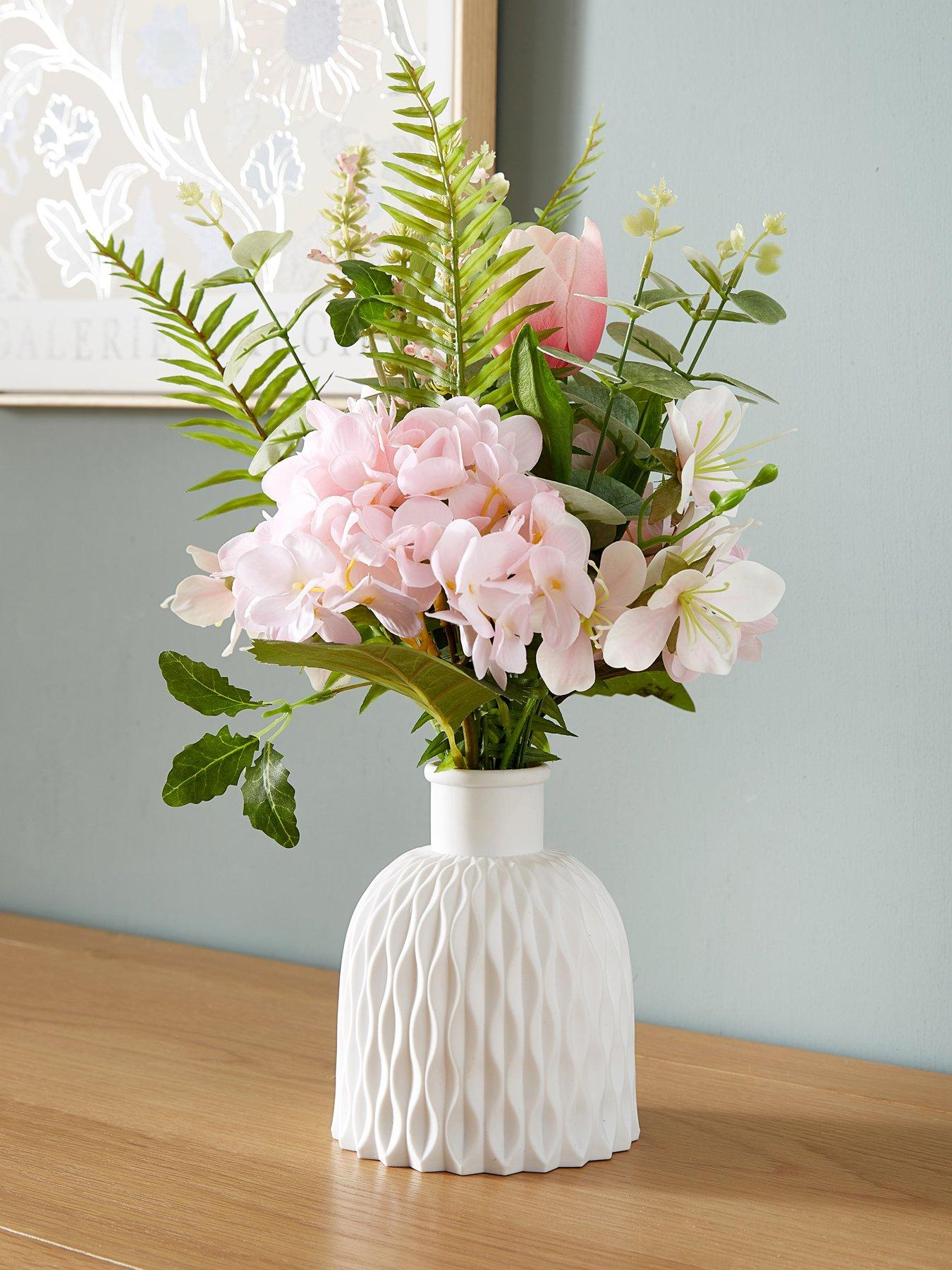 The Very Collection Faux Hydrangea and Tulips in Pot