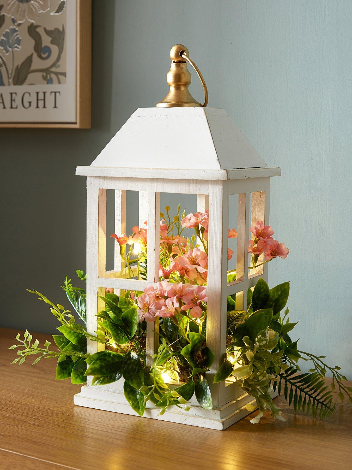 The Very Collection Lantern Filled With Foliage