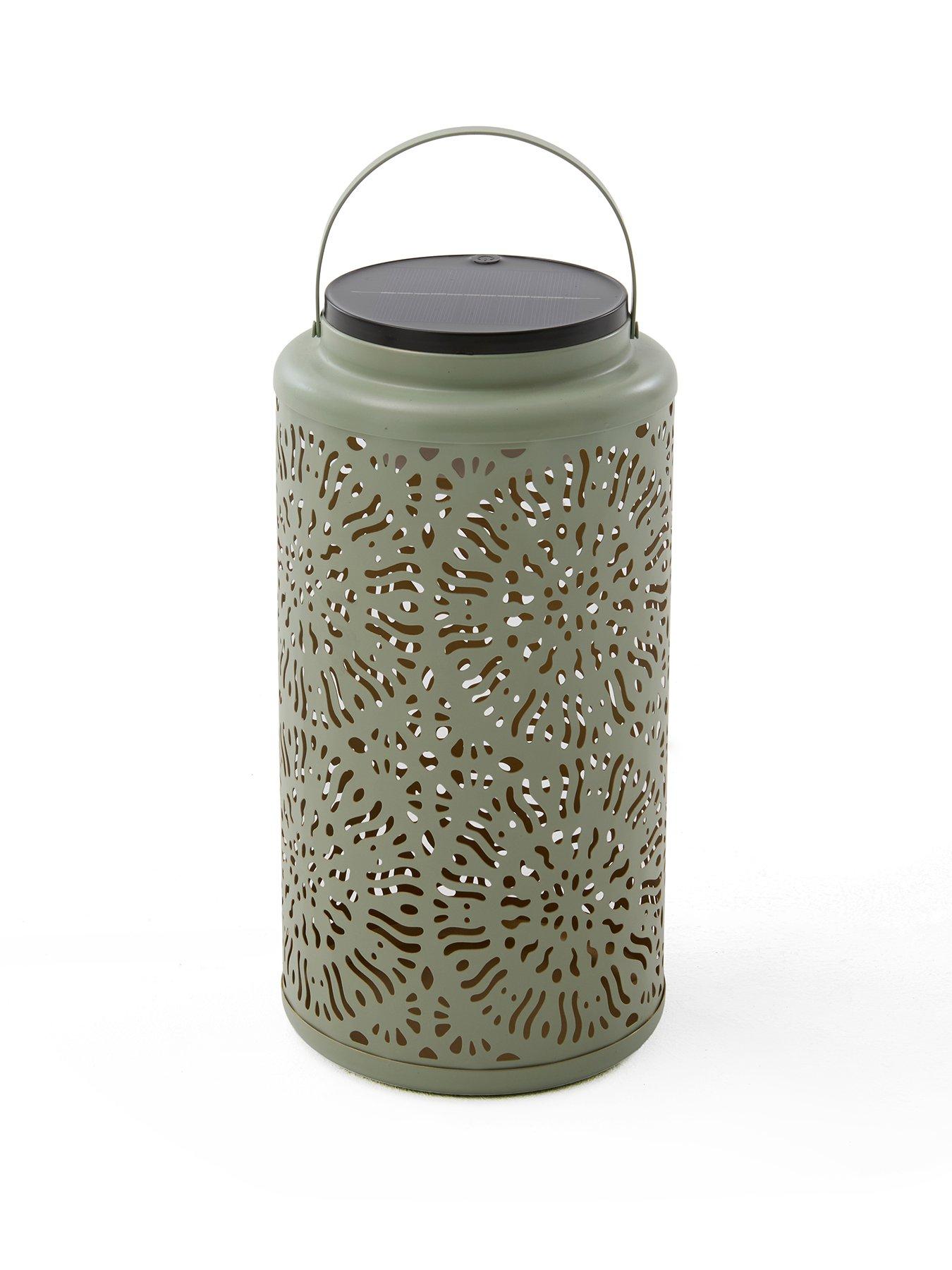 Image 2 of 5 of The Very Collection 32cm Mesh Solar Lantern with USB Charge - Green