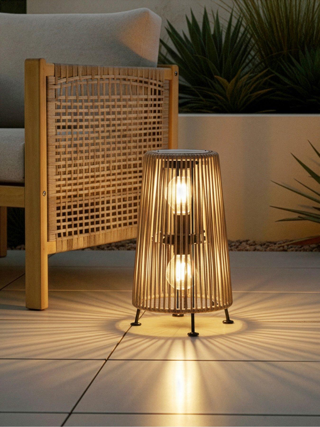 The Very Collection 35cm Small Rattan Solar Lantern
