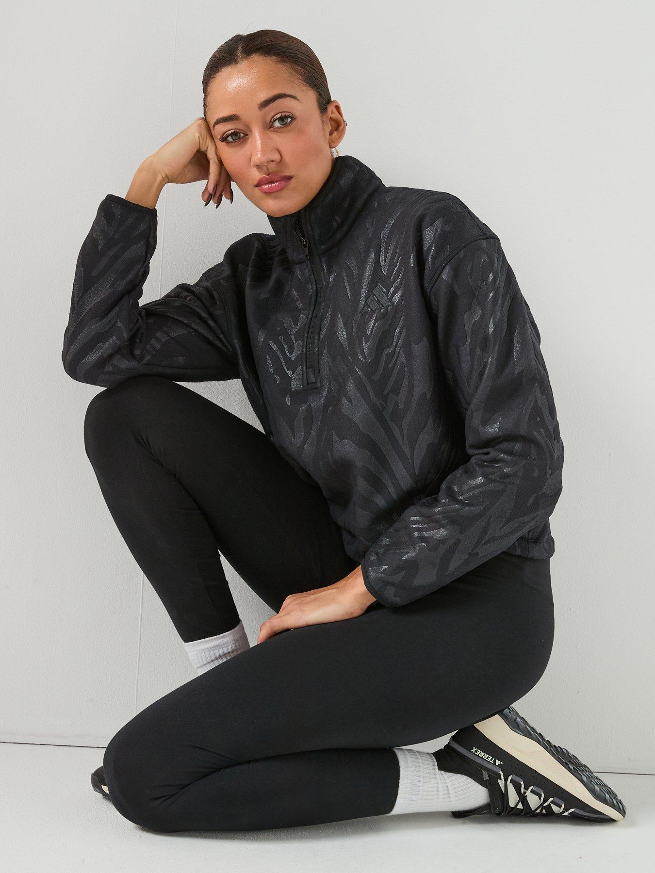 adidas Womens Training Printed Polarfleece - Black