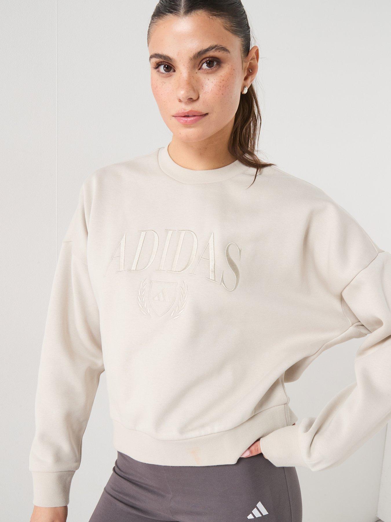 Image 1 of 5 of adidas Sportswear Womens Cozy Holiday Graphic Sweatshirt - Grey