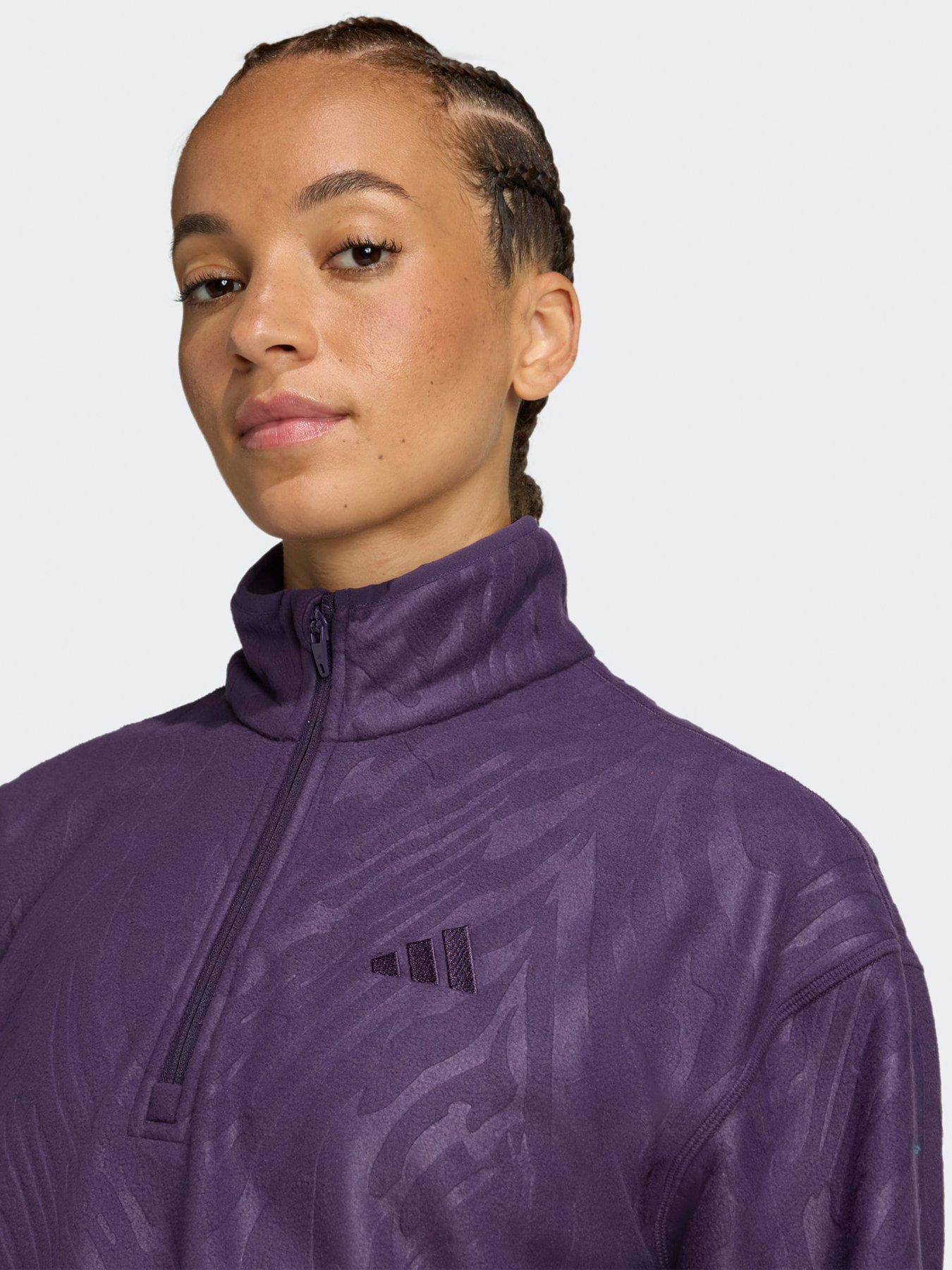 Image 4 of 6 of adidas Womens Training Printed Polarfleece - Purple