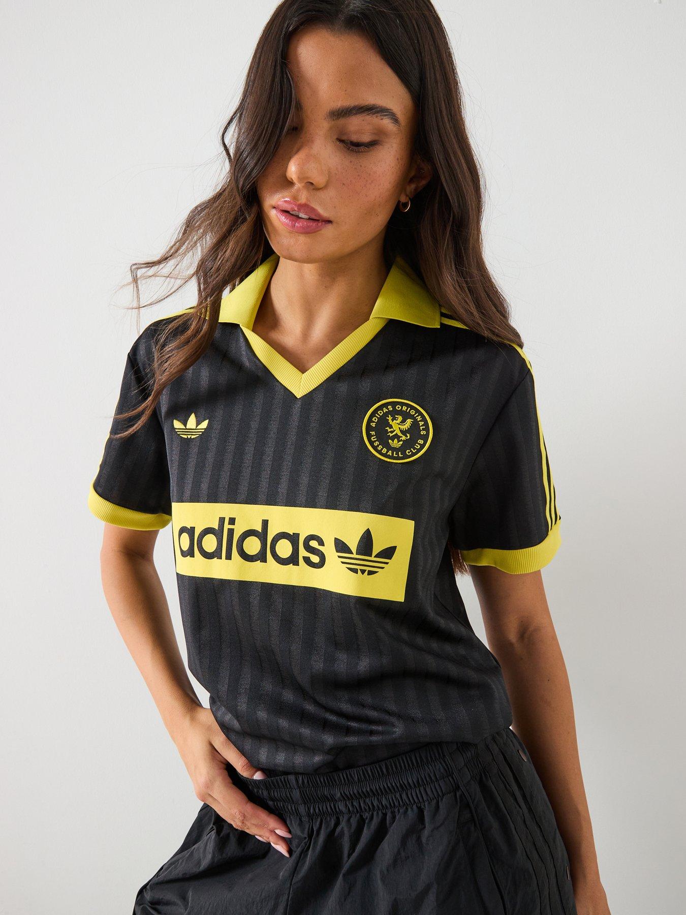 adidas Originals Womens Graphic Football Inspired Jersey - Black