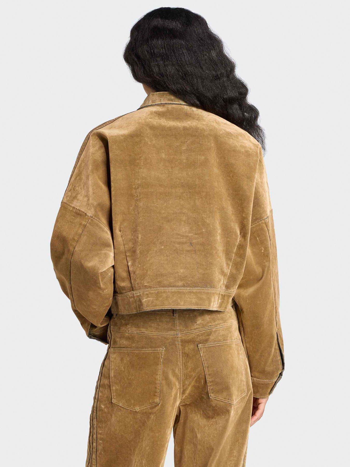 adidas Originals Womens Adibreak Brushed Twill Jacket Brown Very