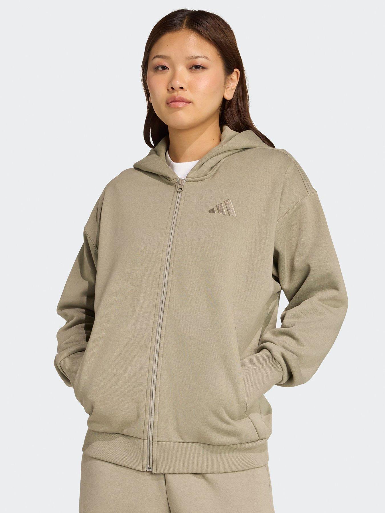 adidas Sportswear Womens All Szn Fleece Full-Zip Hoodie Green Very