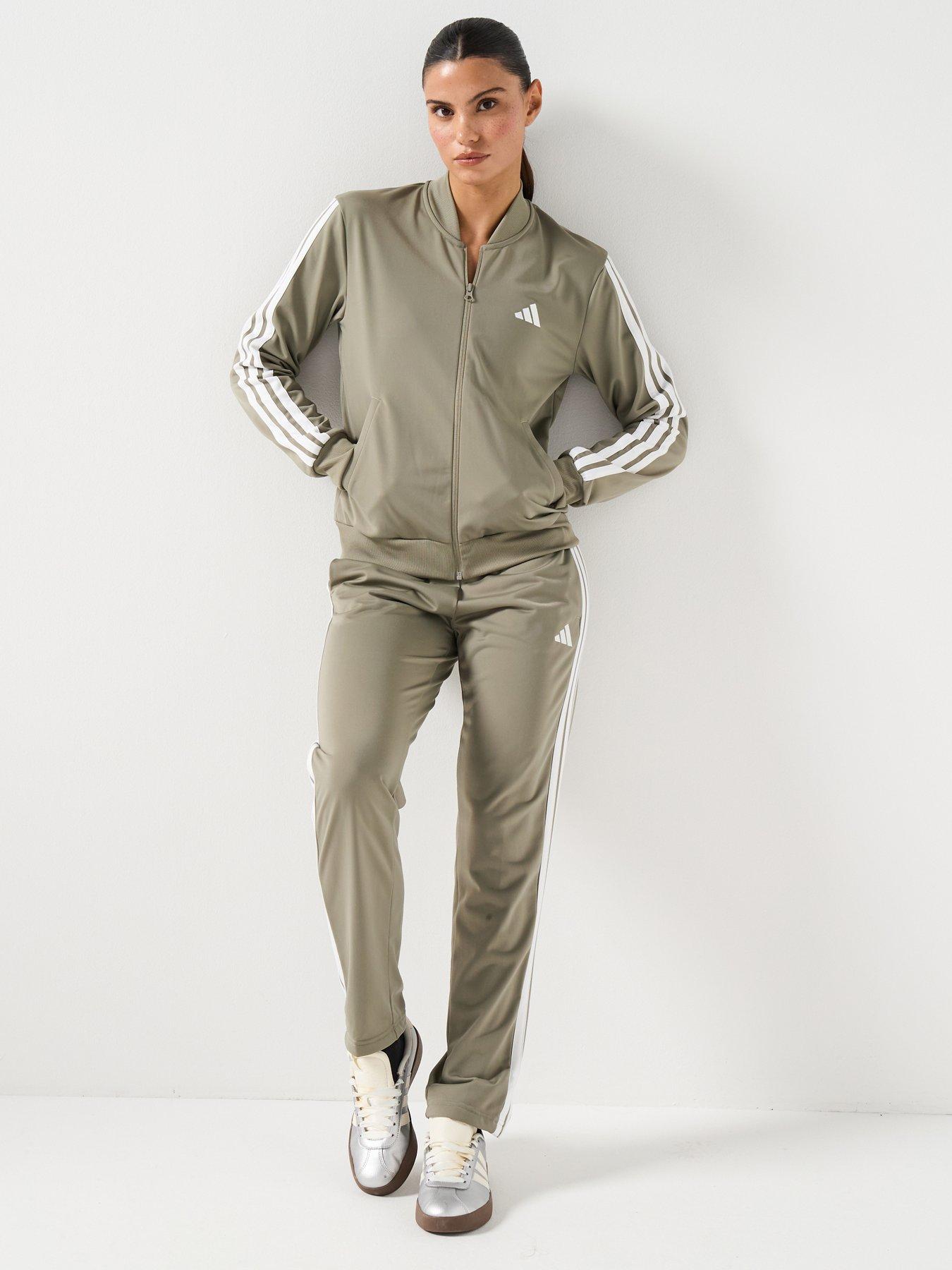 adidas Sportswear Womens Essentials 3-Stripes Tracksuit - Green