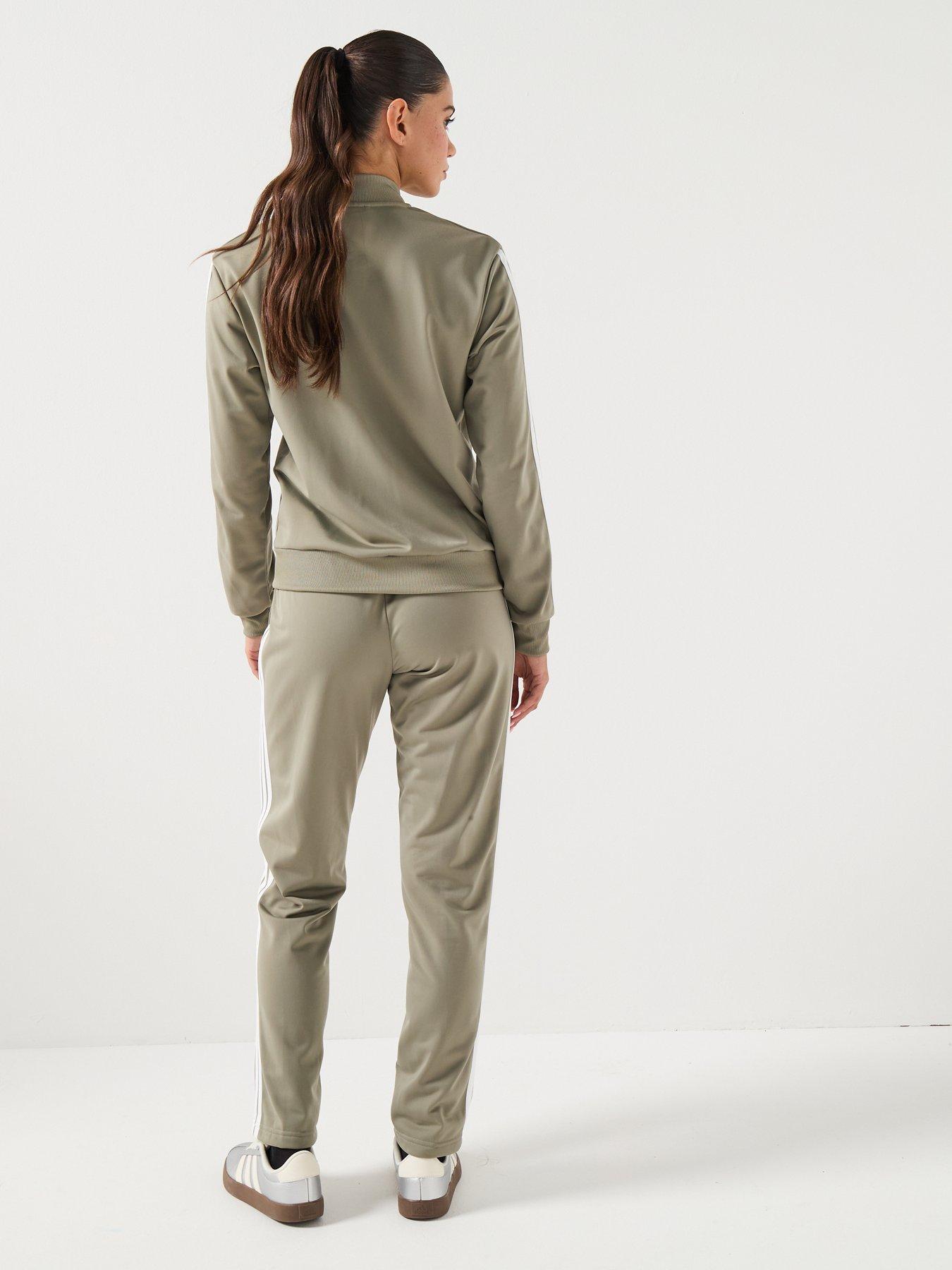 Image 2 of 4 of adidas Sportswear Womens Essentials 3-Stripes Tracksuit - Green