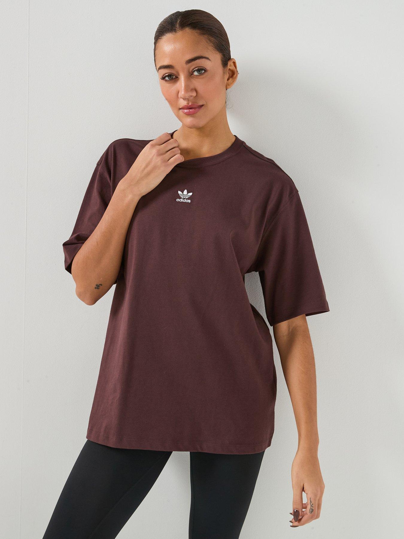 adidas Originals Women's Trefoil Essentials Boyfriend T-Shirt - Brown