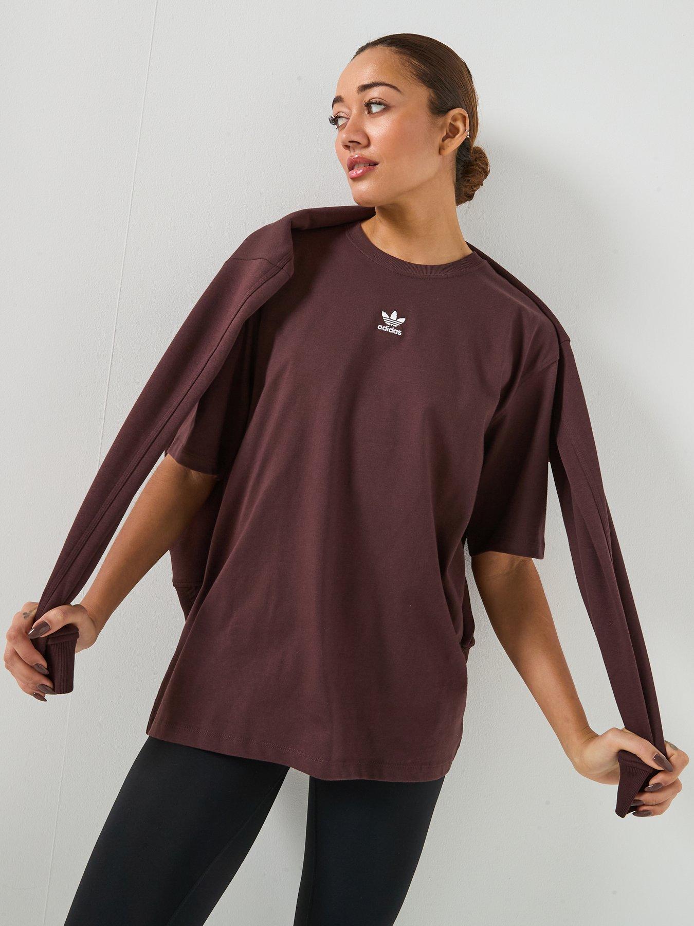 Image 4 of 5 of adidas Originals Women's Trefoil Essentials Boyfriend T-Shirt - Brown