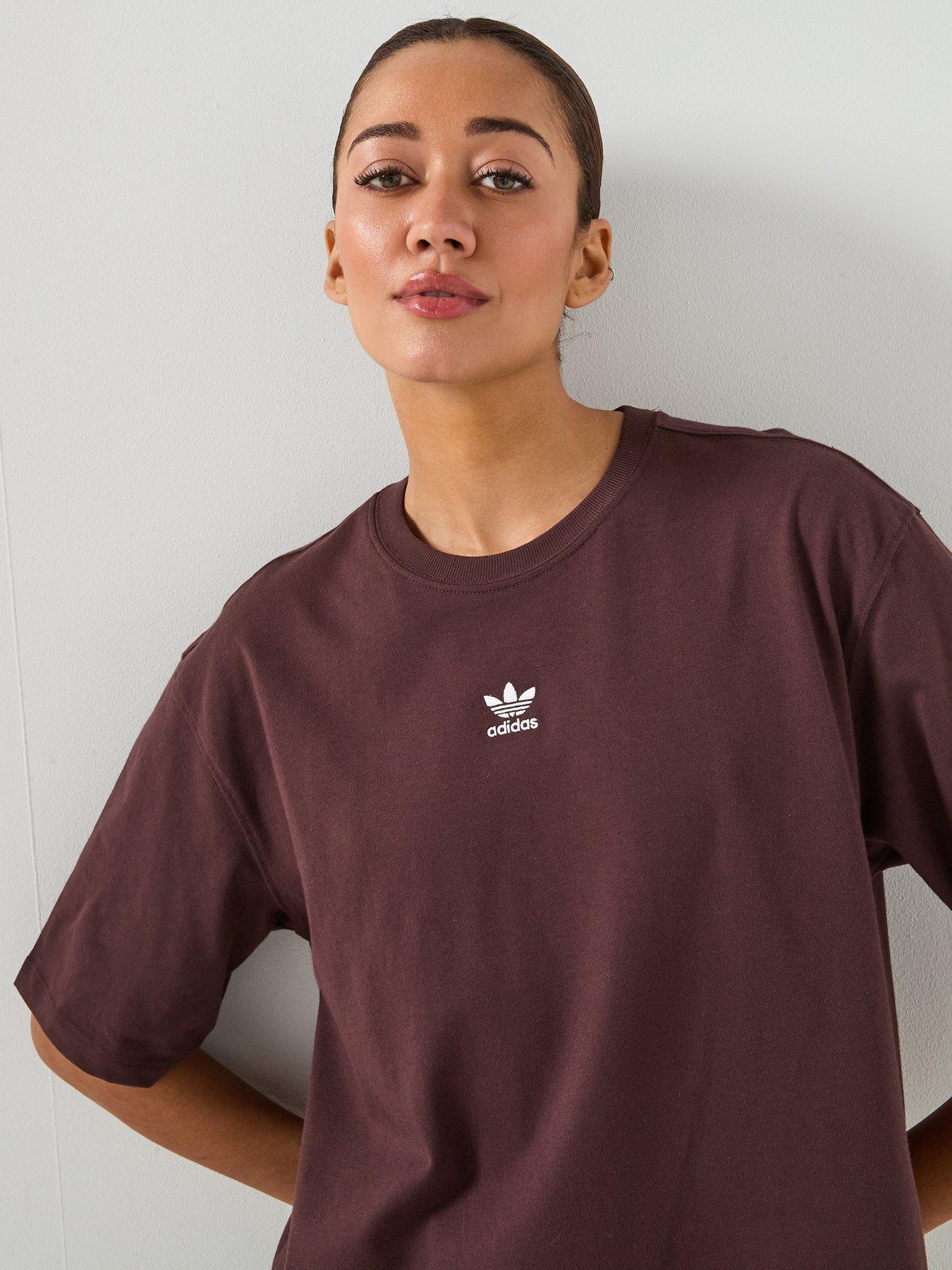 Image 5 of 5 of adidas Originals Women's Trefoil Essentials Boyfriend T-Shirt - Brown