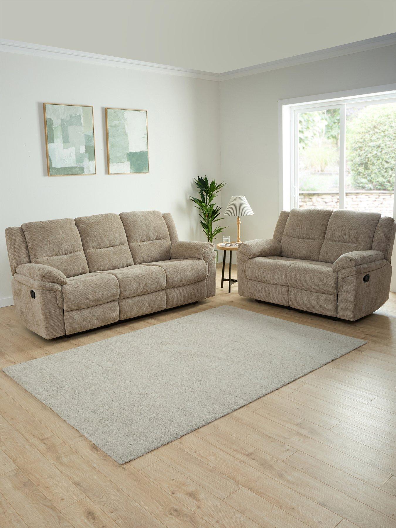Albion 3 + 2 Seater Fabric Manual Recliner Sofa Set