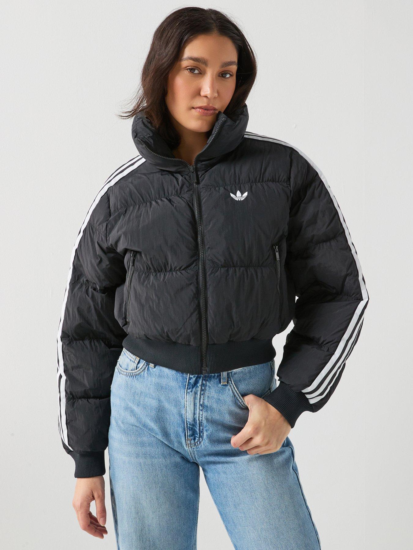 adidas Originals Womens Cropped Puffer Coat, Black, Size Xl, Women