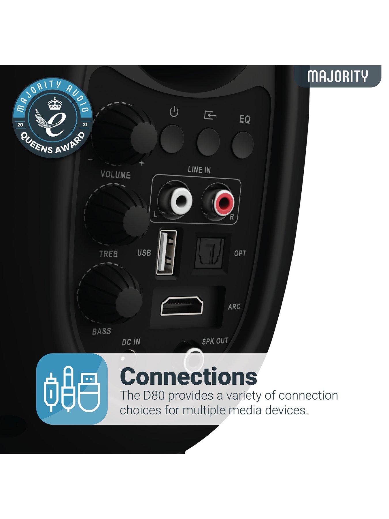 Image 6 of 7 of Majority D80 Bookshelf Speaker 80W - Black
