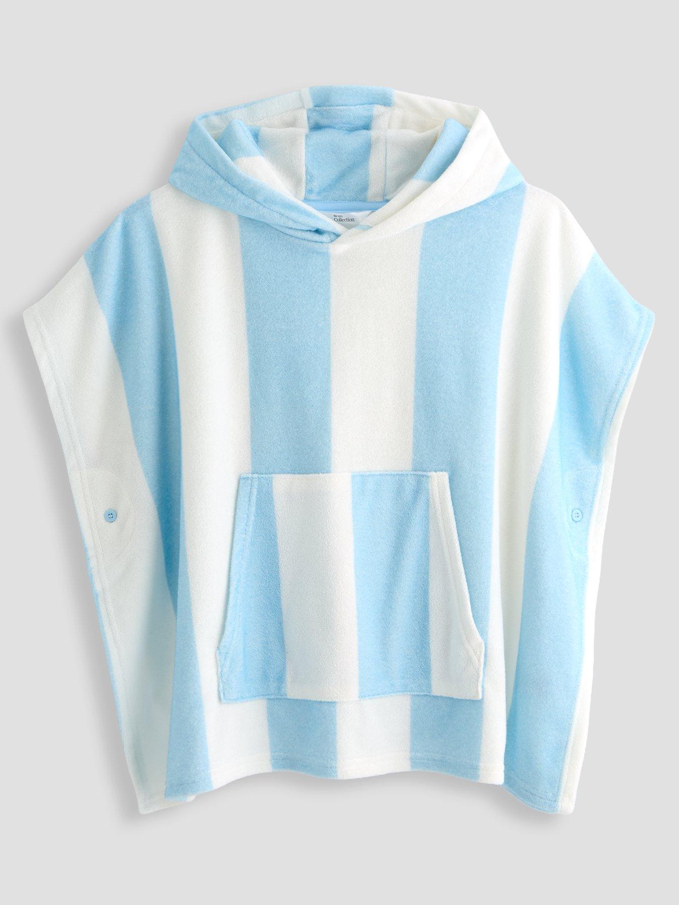 The Very Collection Boys Stripe Hooded Towel - Blue