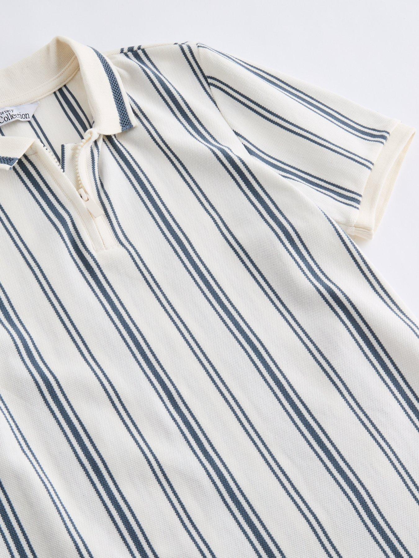 Image 3 of 4 of The Very Collection Boys Zip Up Stripe Polo - Multi