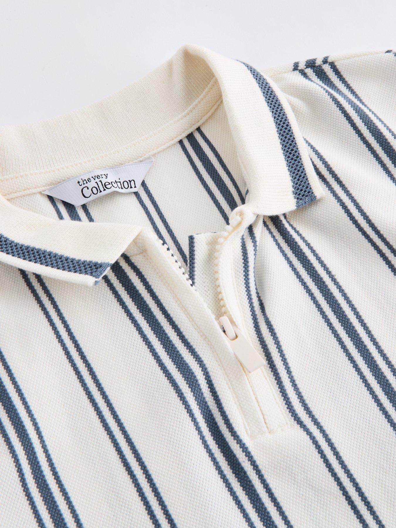 Image 4 of 4 of The Very Collection Boys Zip Up Stripe Polo - Multi