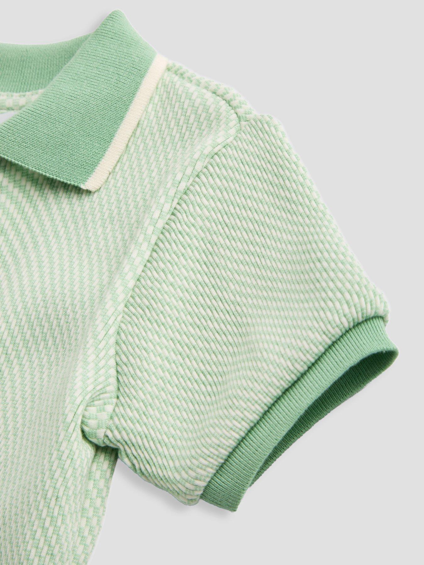 Image 5 of 5 of The Very Collection Boys Texture Detail Polo Shirt - Green